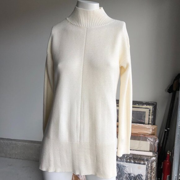 Talbots Links Stitch Mockneck Sweater Cream Sz XS - Picture 1 of 6